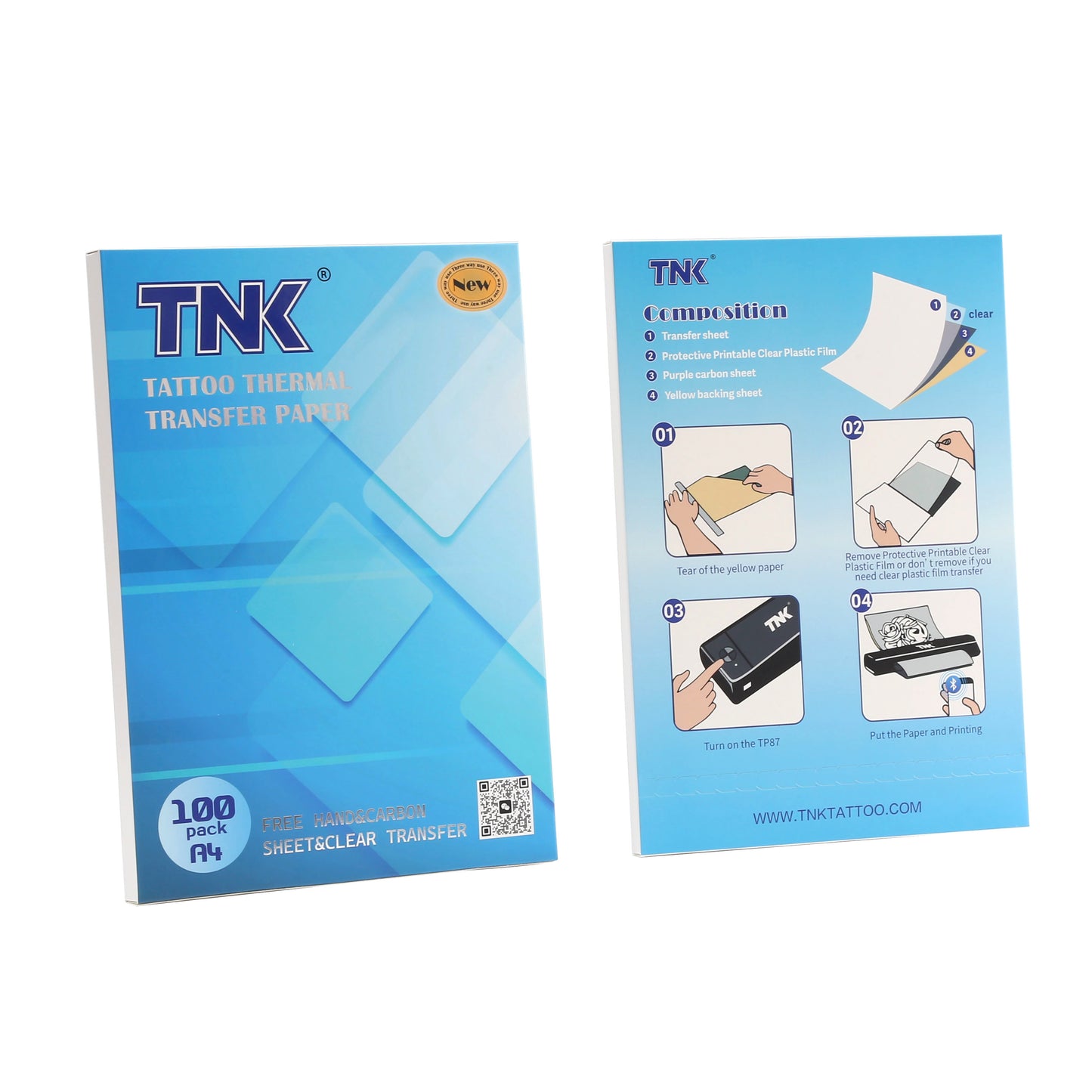 TNK 3-in-1 HD Tattoo Stencil Transfer Paper for Thermal Printers